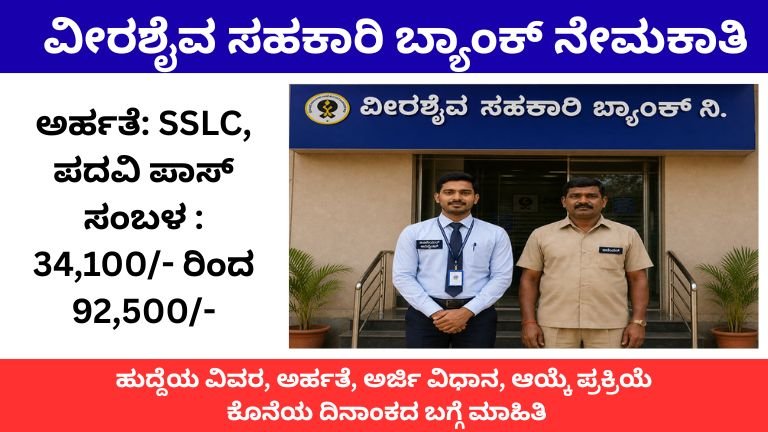 Veerashaiva Sahakari Bank Recruitment
