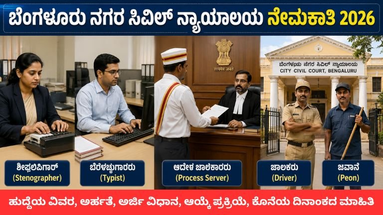 City Civil Court Recruitment 2026 ಬೆಂಗಳೂರು ಸಿವಿಲ್ ನ್ಯಾಯಾಲಯ ನೇಮಕಾತಿ 2026