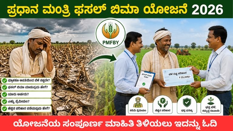 PMFBY ಬೆಳೆ ವಿಮೆ 2026 ಯೋಜನೆಯಡಿ ಮುಂಗಾರು ಬೆಳೆಗಳಿಗೆ ವಿಮೆ ನೋಂದಣಿ ಮಾಡುತ್ತಿರುವ ಕರ್ನಾಟಕದ ರೈತ